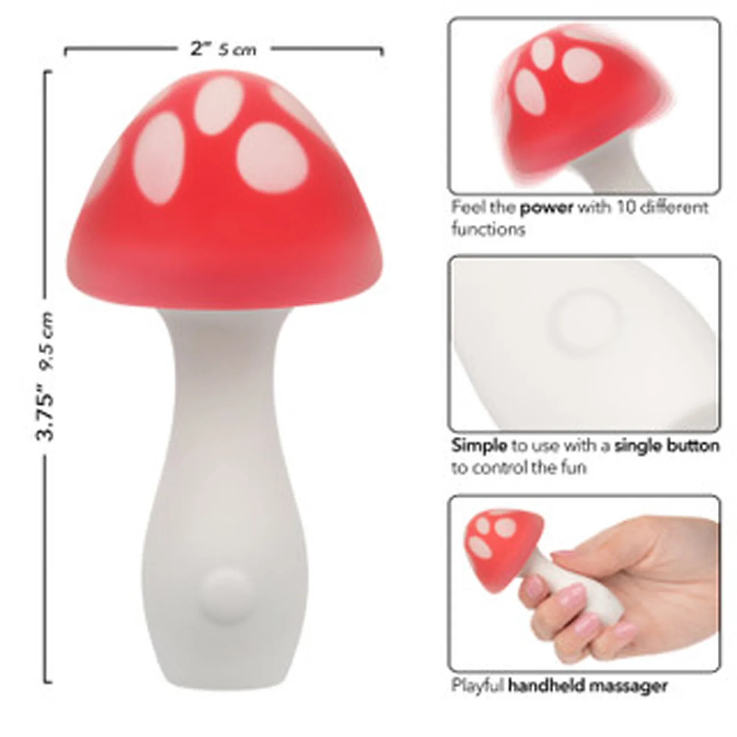 Naughty Bits Muff Shroom Playful Massager - Red Vibrators CalExotics