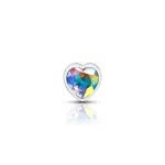 Clear Iridescent Heart Gem Silver Metal Plug - Sm Anal Play Viben