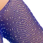 Rhinestone Snap Crotch Bodysuit - One Size - Royal Blue Teddies & Bodysuits Leg Avenue