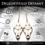 Primal Spiked Clover Nipple Clamps - Silver Nipple Stimulators | Nipple Clamps Non-Vibrating XR Brands