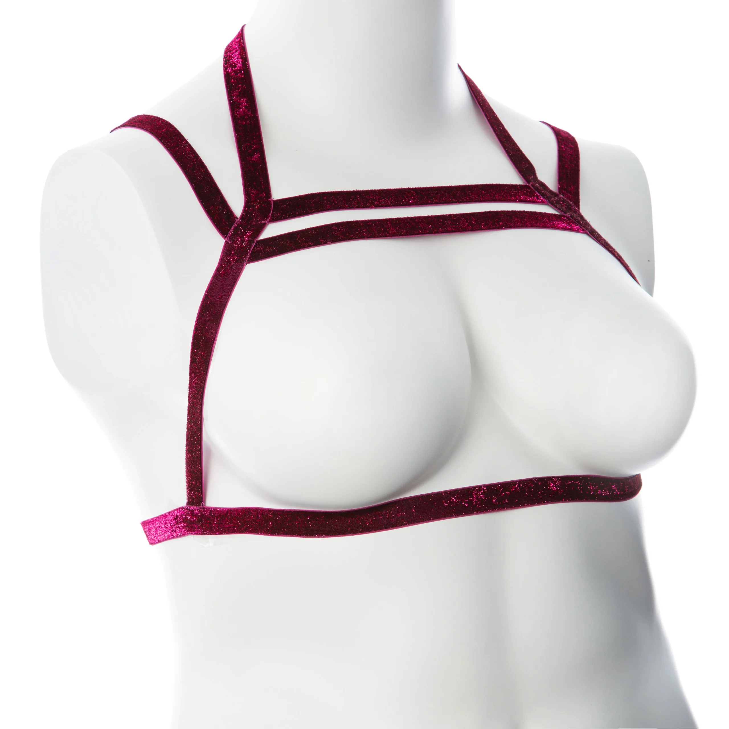Gender Fluid Sugar Coated Harness - Small/large - Raspberry BDSM & Kink Voodoo Toys
