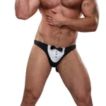 Maitre D Thong - One Size - Black Novelty Male Power