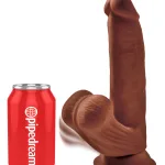 8 Inch Triple Density Cock With Swinging Balls - Brown Dildos Pipedream