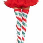 Holiday Ribbon Thigh High - Swirl Hosiery & Garters Leg Avenue