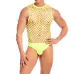 Full Effect 2pc Set - Large/xl - Yellow Teddies & Bodysuits Pink Lipstick