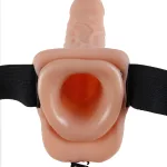 Fetish Fantasy Series 7-Inch Vibrating Hollow Strap-on With Balls - Flesh Vibrators Pipedream