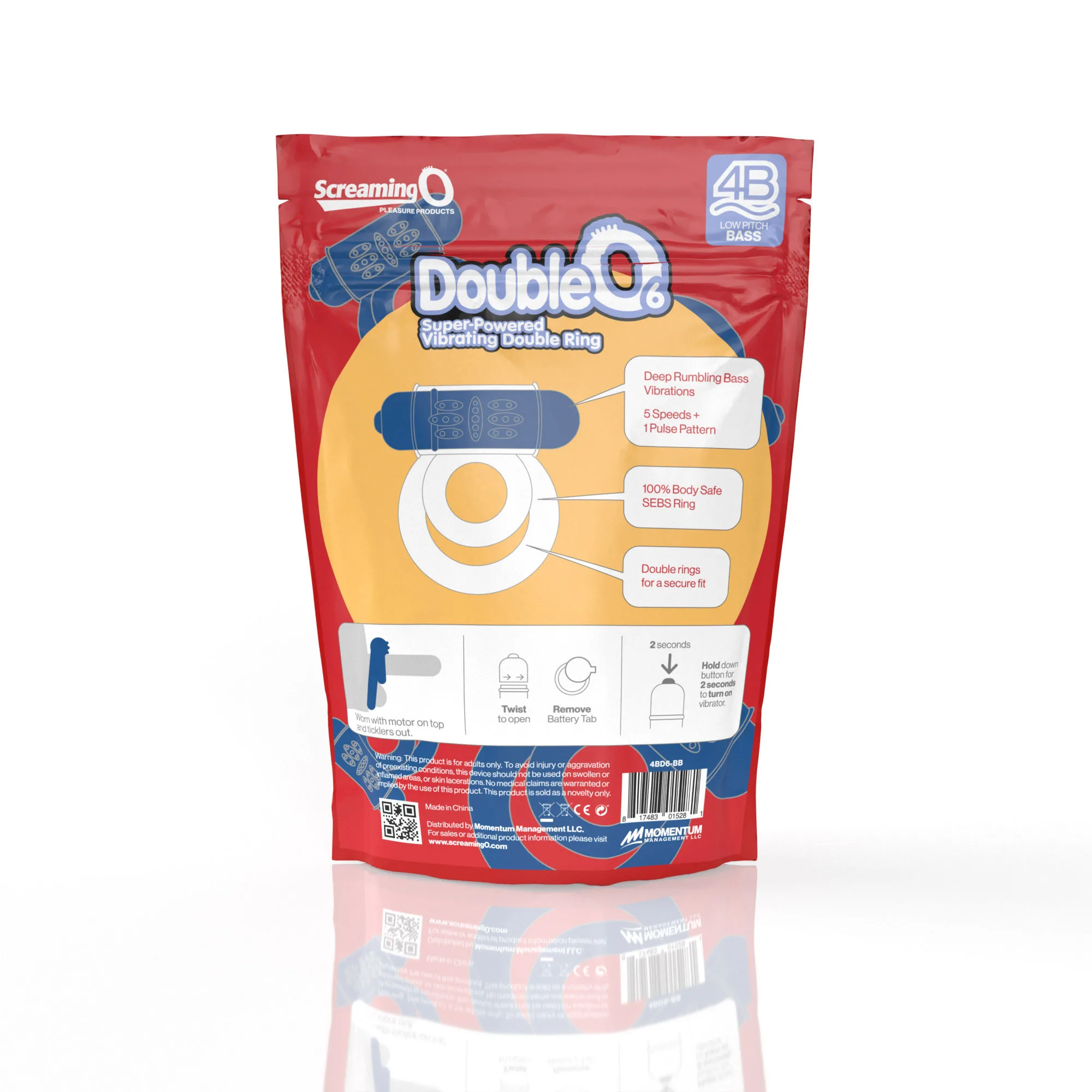 Screaming O 4b - Double O Super Powered Vibrating Double Ring - Blueberry Cockrings | Cockrings W/Clit Stimulators Scre…