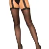 Sheer Thigh Highs - One Size - Black Hosiery & Garters Leg Avenue