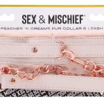 Peaches N Creame Fur Collar and Leash - Pink BDSM & Kink Sportsheets