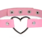 Dark Heart Chrome Heart Choker - Pink BDSM & Kink XR Brands