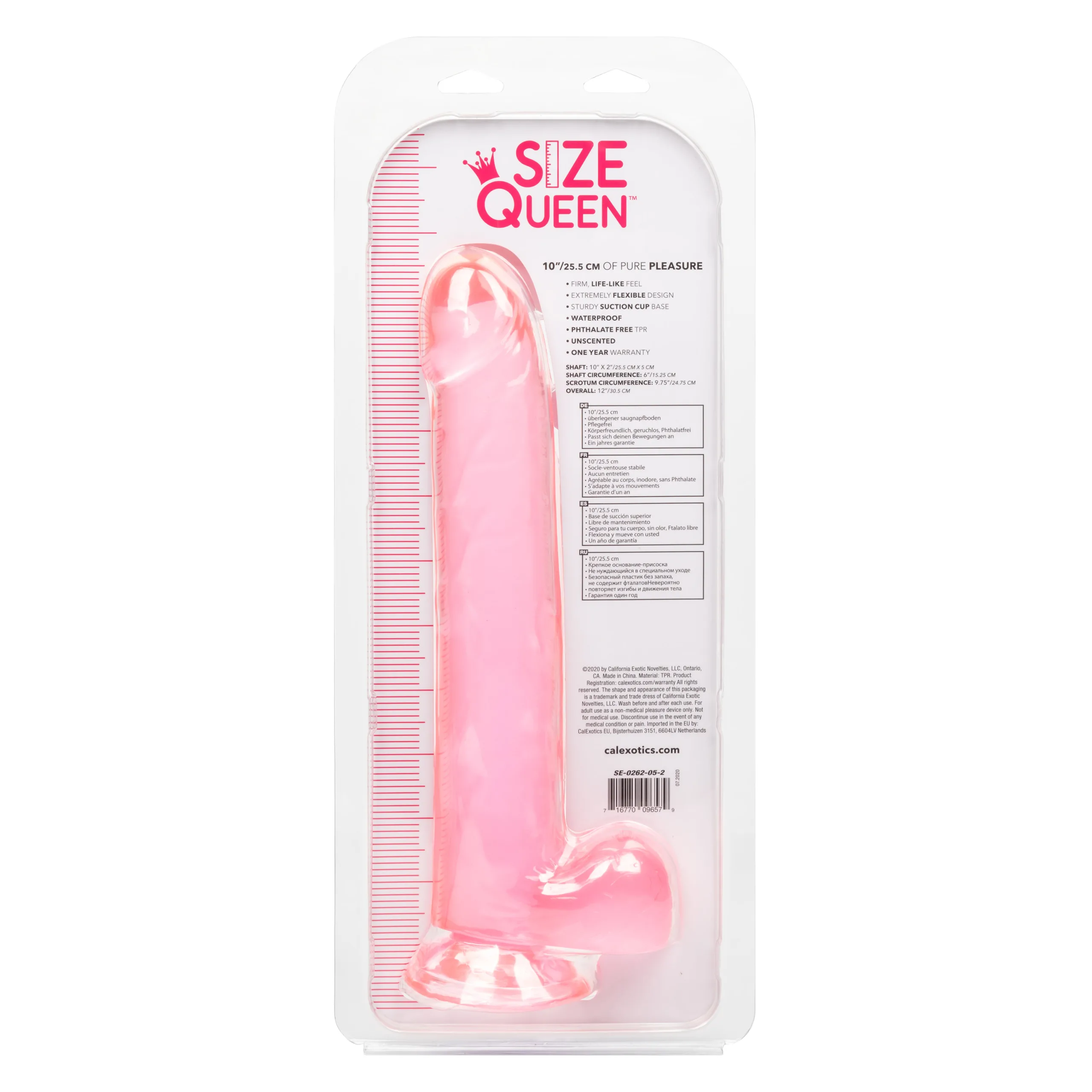 Size Queen 10 inch/25.5 Cm - Pink Dildos CalExotics