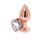 Rear Assets - Rose Gold Heart - Medium - Clear Anal Play nsnovelties
