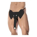 Squeaker Elephant G-String - One Size - Black Novelty Male Power