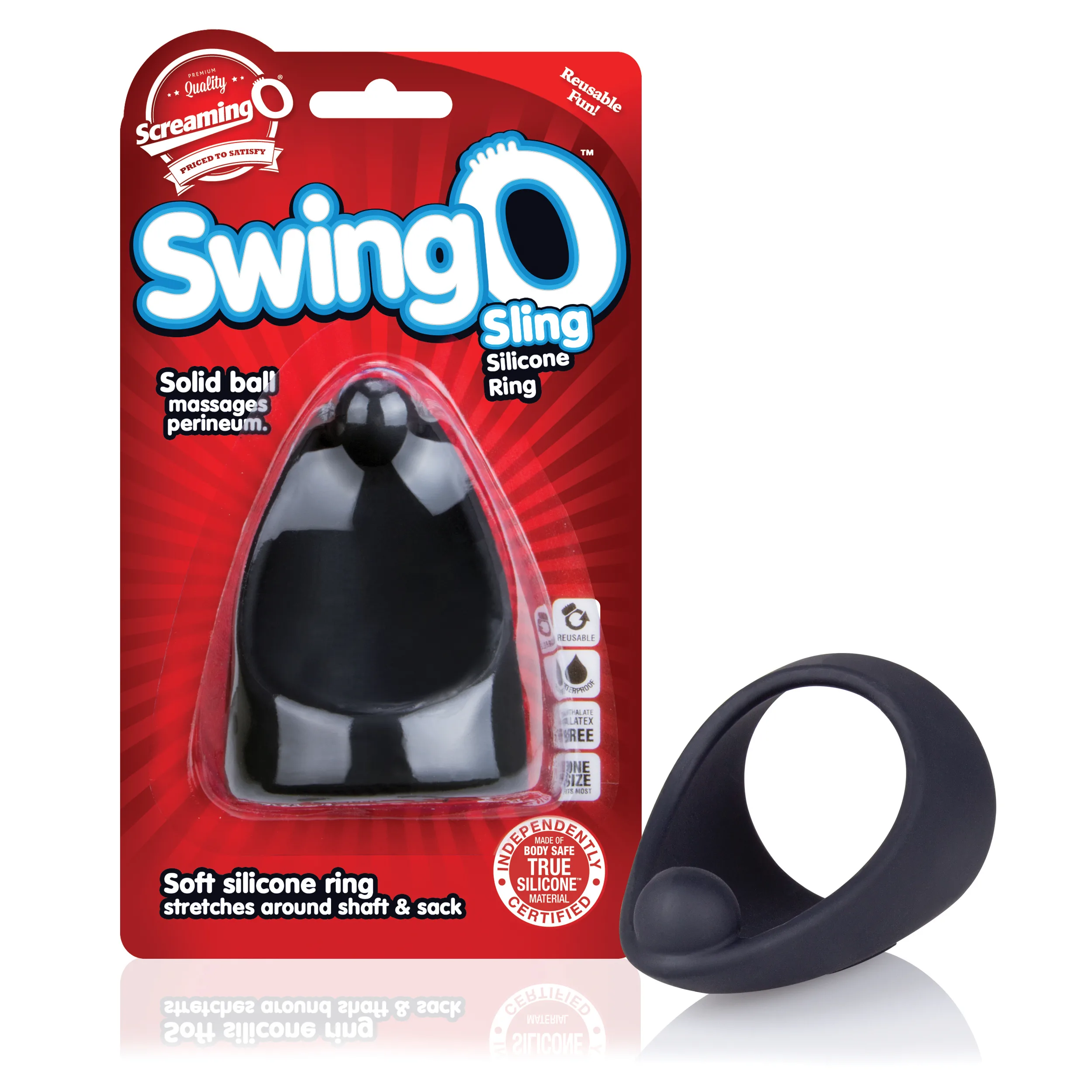 Swingo Sling - Each - Black Cockrings | Cock Sling Screaming O