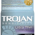 Trojan Sensitivity Ultra Thin Lubricated Condoms - 3 Pack Lubes & Essentials Paradise Marketing
