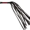 Sex and Mischief Stripe Flogger - Red and Black BDSM & Kink Sportsheets