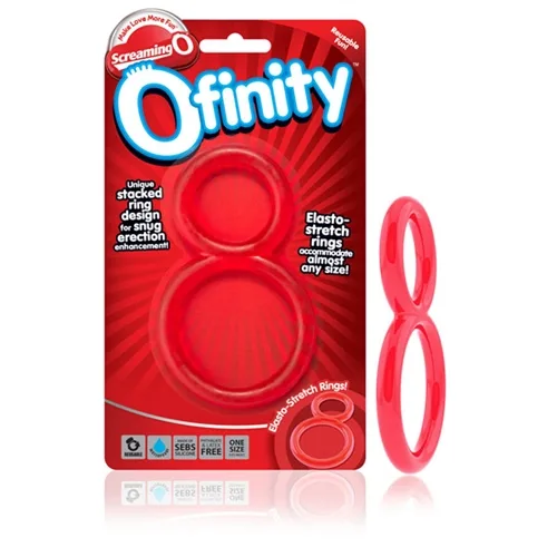 Ofinity Double Ring - Red Cockrings | Cockrings W/Dual Straps Screaming O