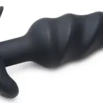 21x Silicone Swirl Plug With Remote -Black Anal Play XR Brands