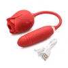 Bloomgasm Romping Rose Suction and Thrusting Vibrator - Red Lubes & Essentials XR Brands