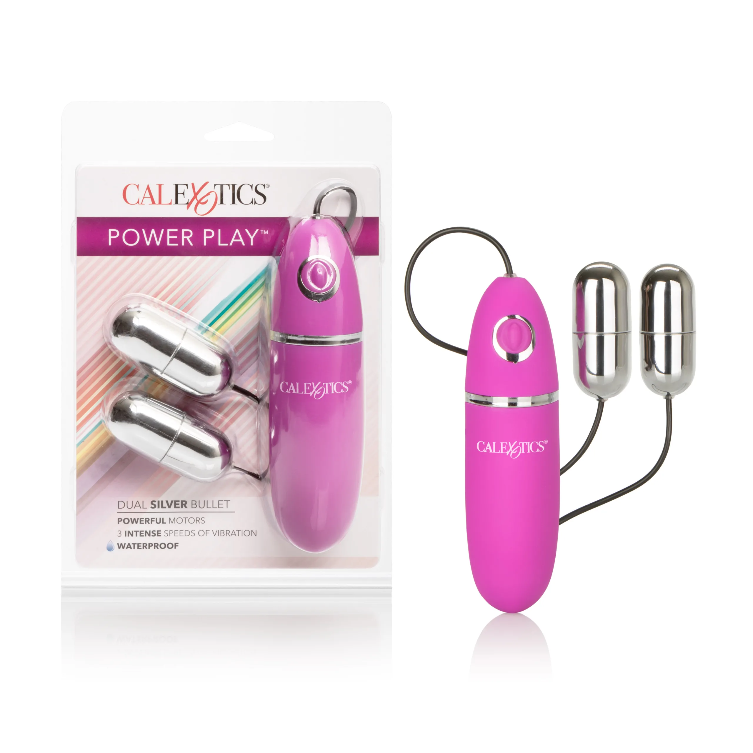 Power Play Dual Silver Bullet Vibrators CalExotics