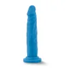 Neo - 7 .5 Inch Dual Density Cock - Neon Blue Anal Play Blush