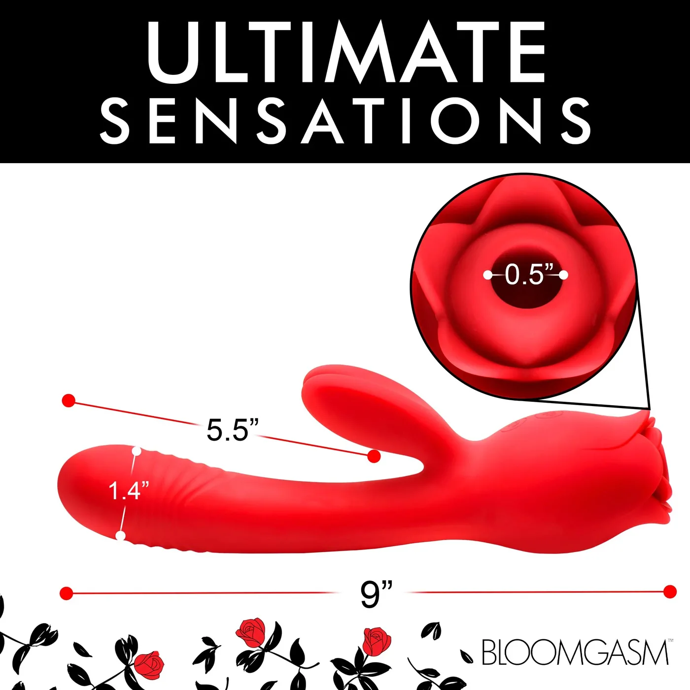 Blooming Bunny Sucking and Thrusting Silicone Rabbit Vibrator - Red Vibrators XR Brands