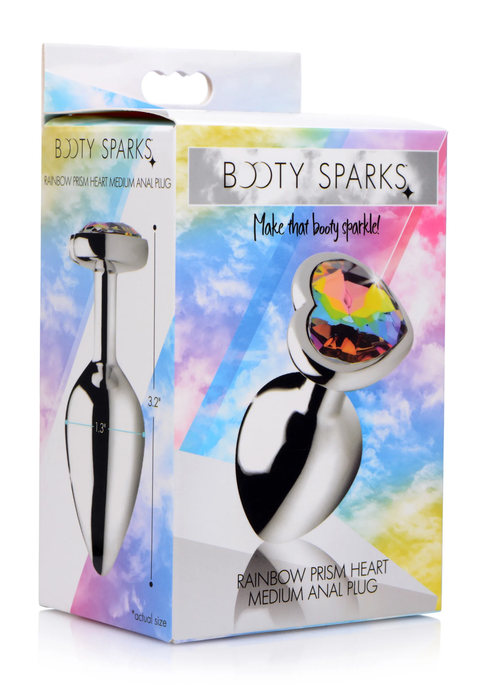Rainbow Prism Heart Anal Plug - Medium Anal Play XR Brands