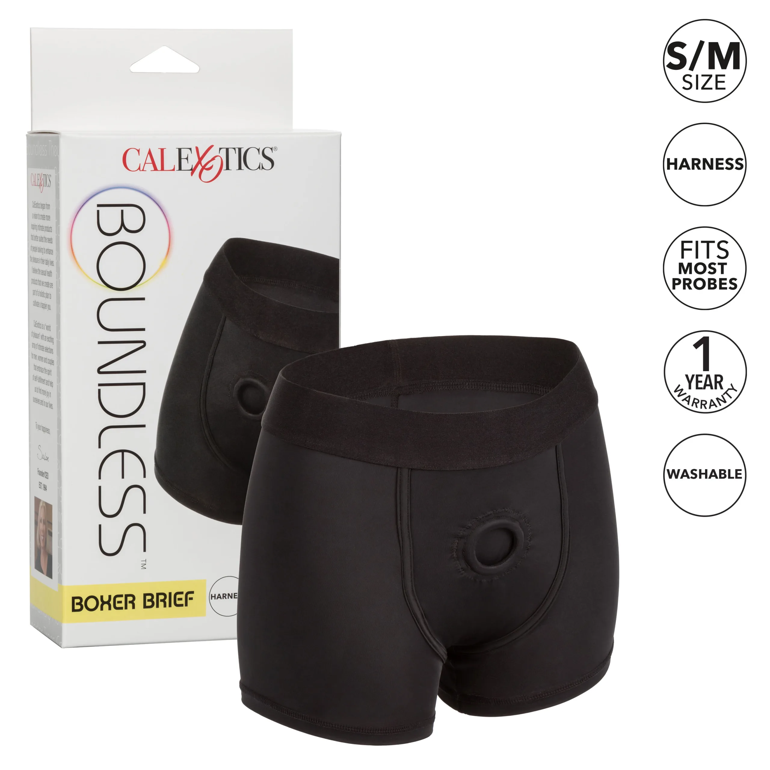 Boundless Boxer Brief - S/m - Black Vibrators CalExotics