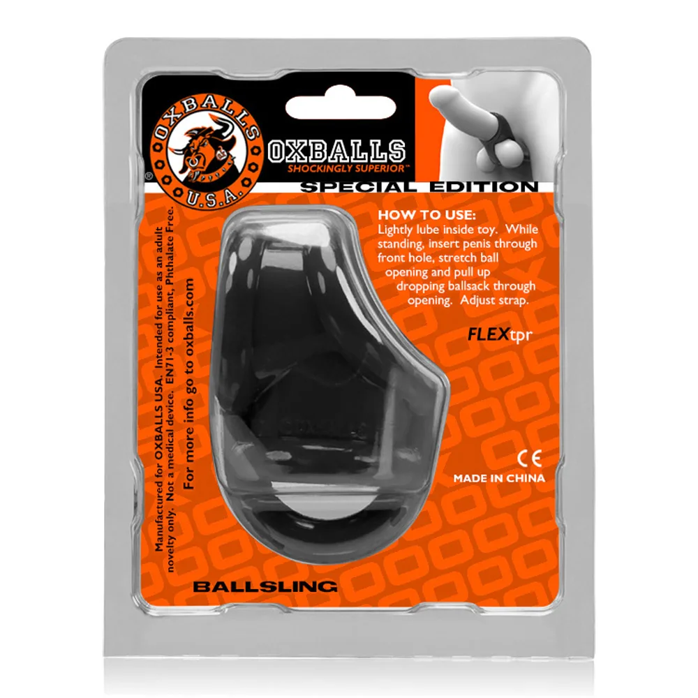 Oxballs Ballsling Cocksling W / Splittler - Black Underwear Oxballs