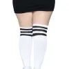 Over the Knee Athletic Socks - 1x/2x - White/black Lingerie Leg Avenue