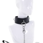 Edge Collar and Leash - Black BDSM & Kink Sportsheets