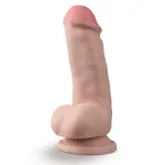 Dr. Skin Plus - 7 Inch Girthy Posable Dildo With Balls - Vanilla Dildos Blush