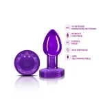 Vibrating Purple Metal Remote Plug - Small Anal Play Viben