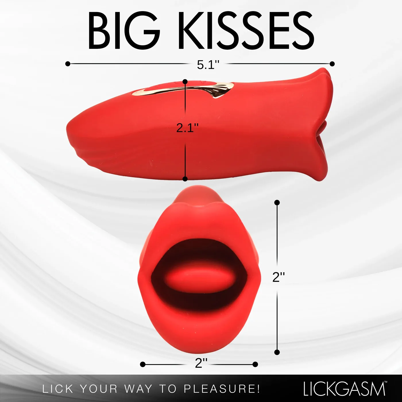Lickgasm Kiss and Tell Mini Kissing and Vibrating Clitoral Stimulator - Red Lubes & Essentials XR Brands