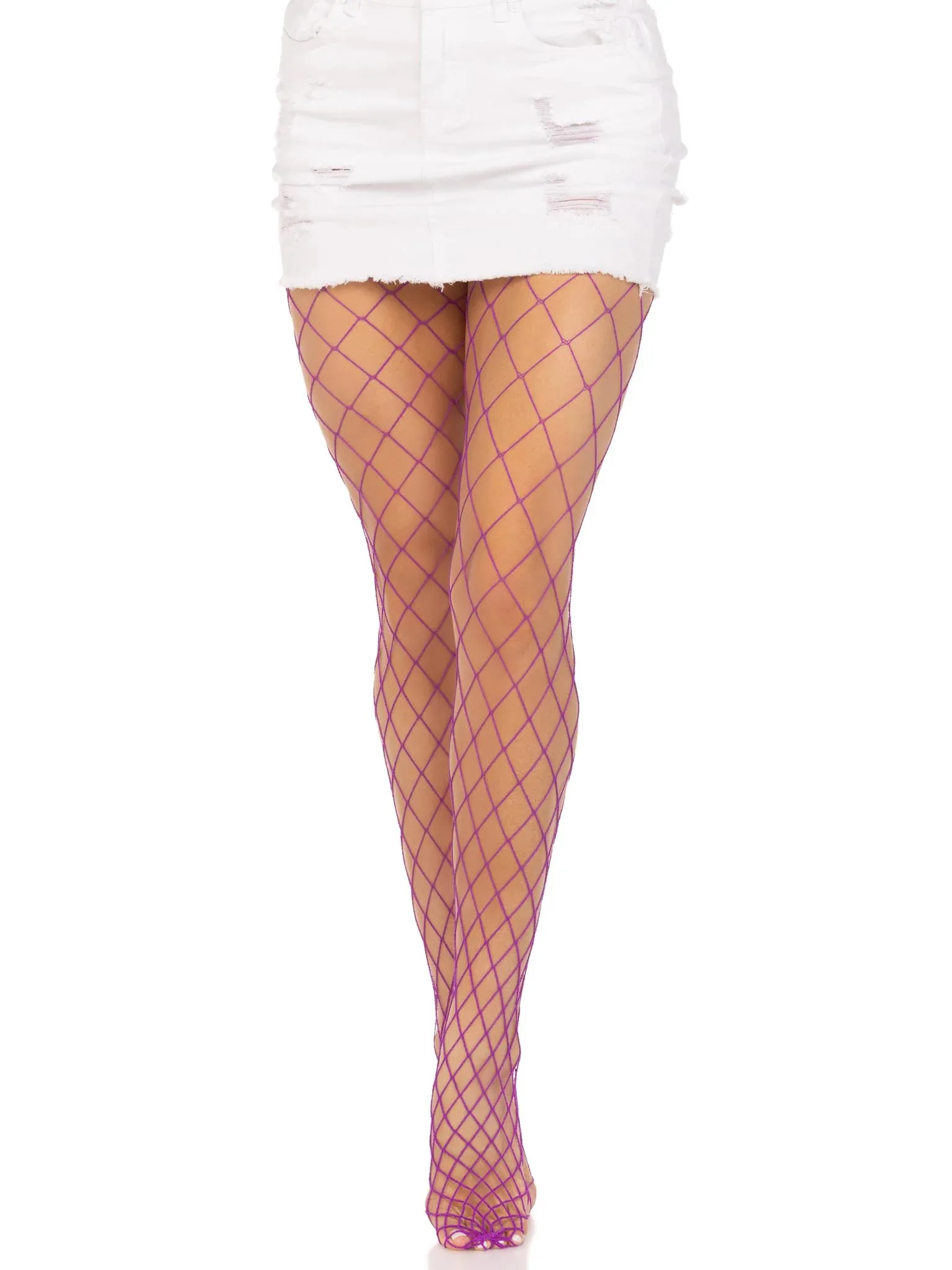 Spandex Diamond Net Tights - One Size - Purple Hosiery & Garters Leg Avenue