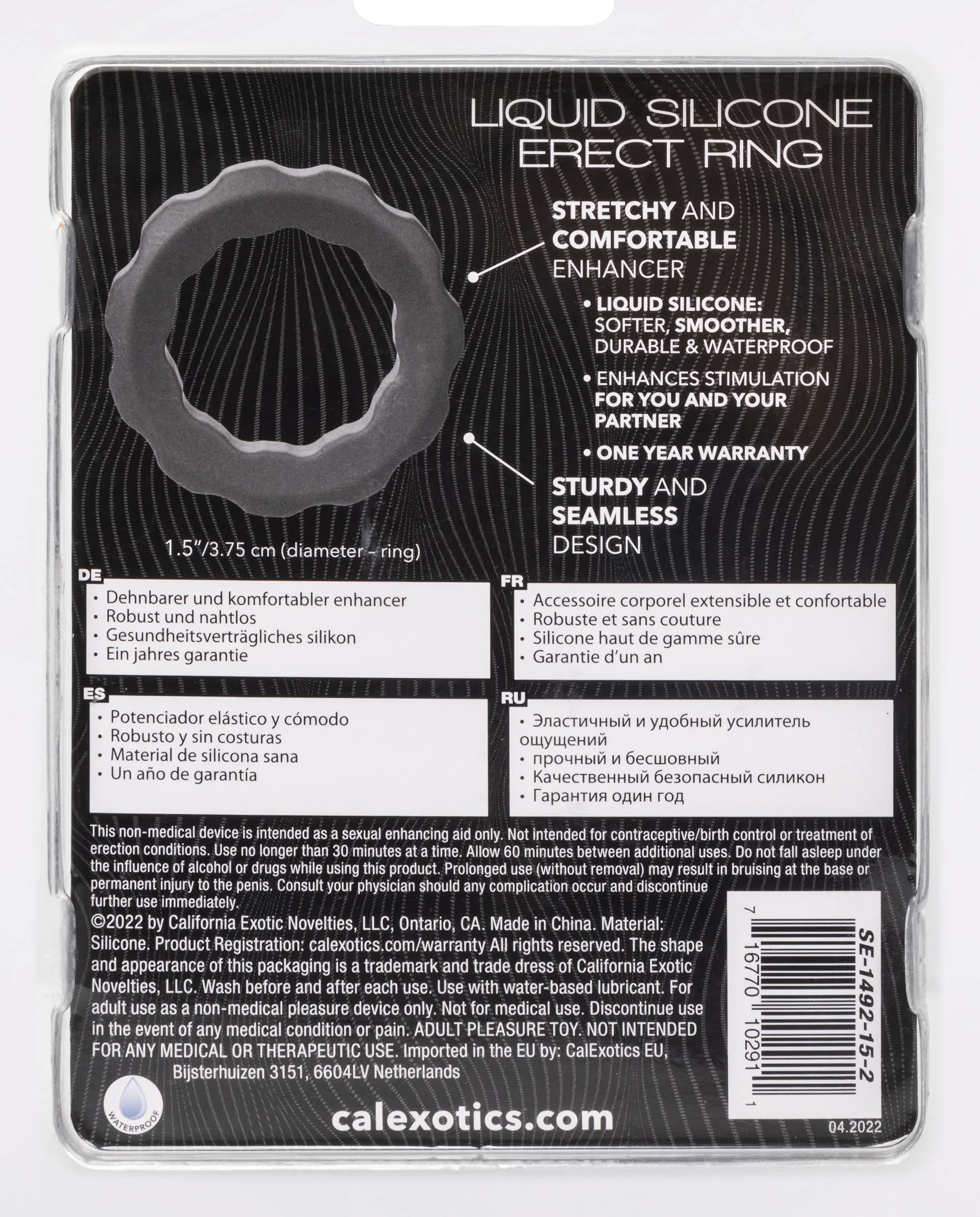 Alpha Liquid Silicone Erect Ring - Gray Enhancers CalExotics