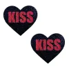 Kiss Red and Black Valentine Glitter Heart Nipple Cover Pasties Robes & Sleepwear Neva Nude