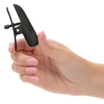 Nipple Play Nipplettes Vibrating Nipple Clamps Black Rechargeable BDSM & Kink CalExotics