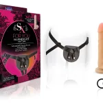 For You Harness Kit With 7 Inch Cock (Beige) Black Harness Dildos Blush