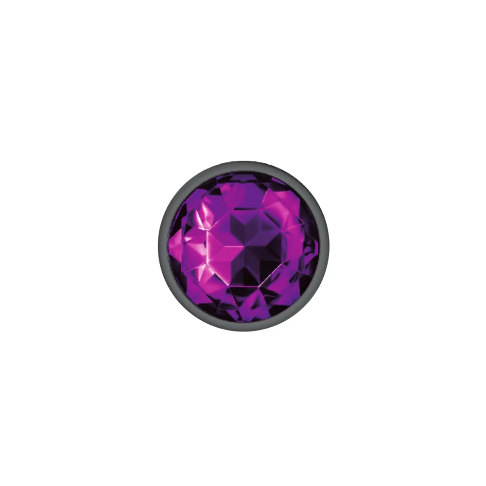 Purple Round Gem Gunmetal Metal Plug - Sm Anal Play Viben