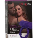 Silicone Rechargeable 5 Bead Maximus Ring - Purple Enhancers CalExotics