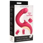 Tease and Please Thrusting and Licking Vibrator - Fuchsia Lubes & Essentials XR Brands