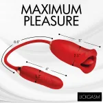 Magic Kiss Kissing Clitoral Stimulator With Thrusting Vibrator - Red Vibrators XR Brands