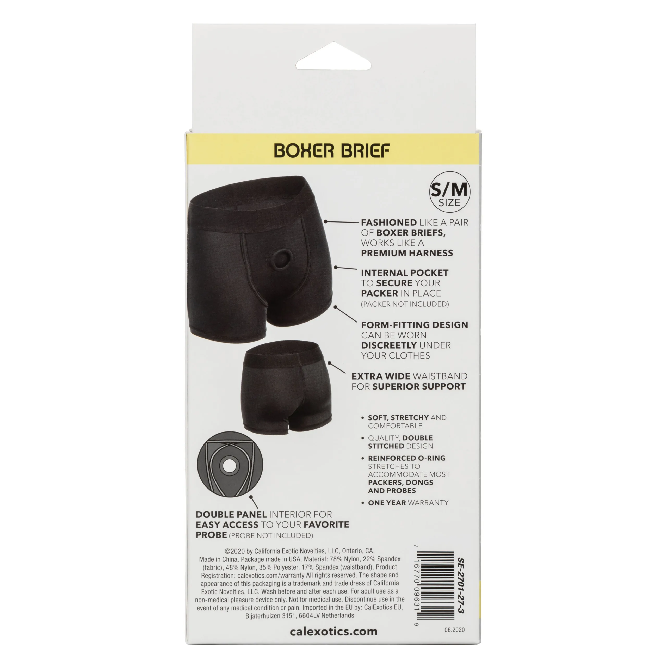 Boundless Boxer Brief - S/m - Black Vibrators CalExotics