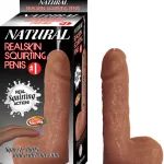 #1 Natural Realskin Squirting Penis - Brown Dildos Nasstoys