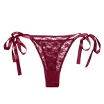 Remote Control Lace Thong Set - Burgundy Panties & Thongs CalExotics