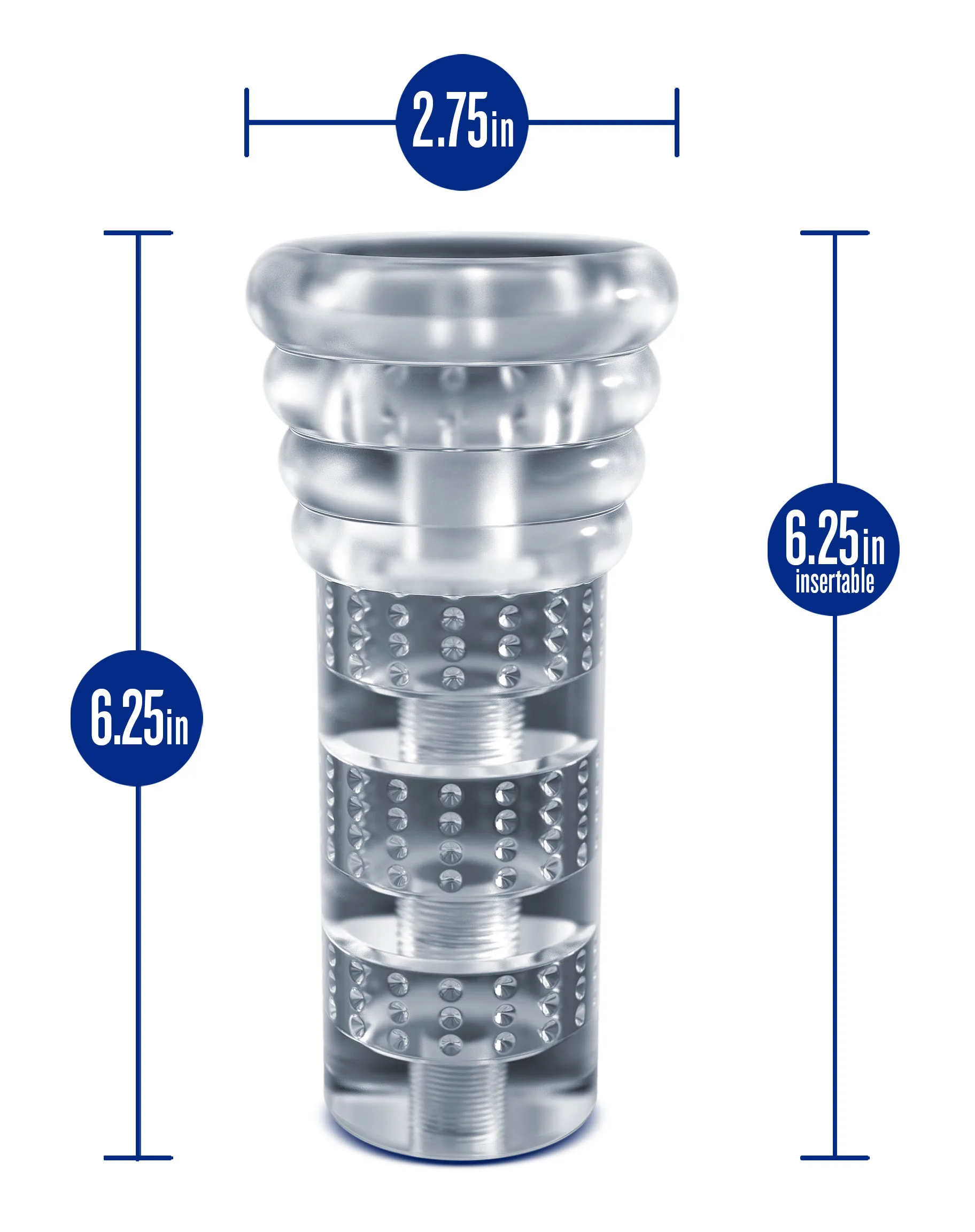 Rize - Luz - Glow in the Dark Self- Lubricating Stroker - Clear Strokers & Pumps Blush