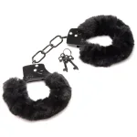 Cuffed in Fur Furry Handcuffs - Black BDSM & Kink XR Brands