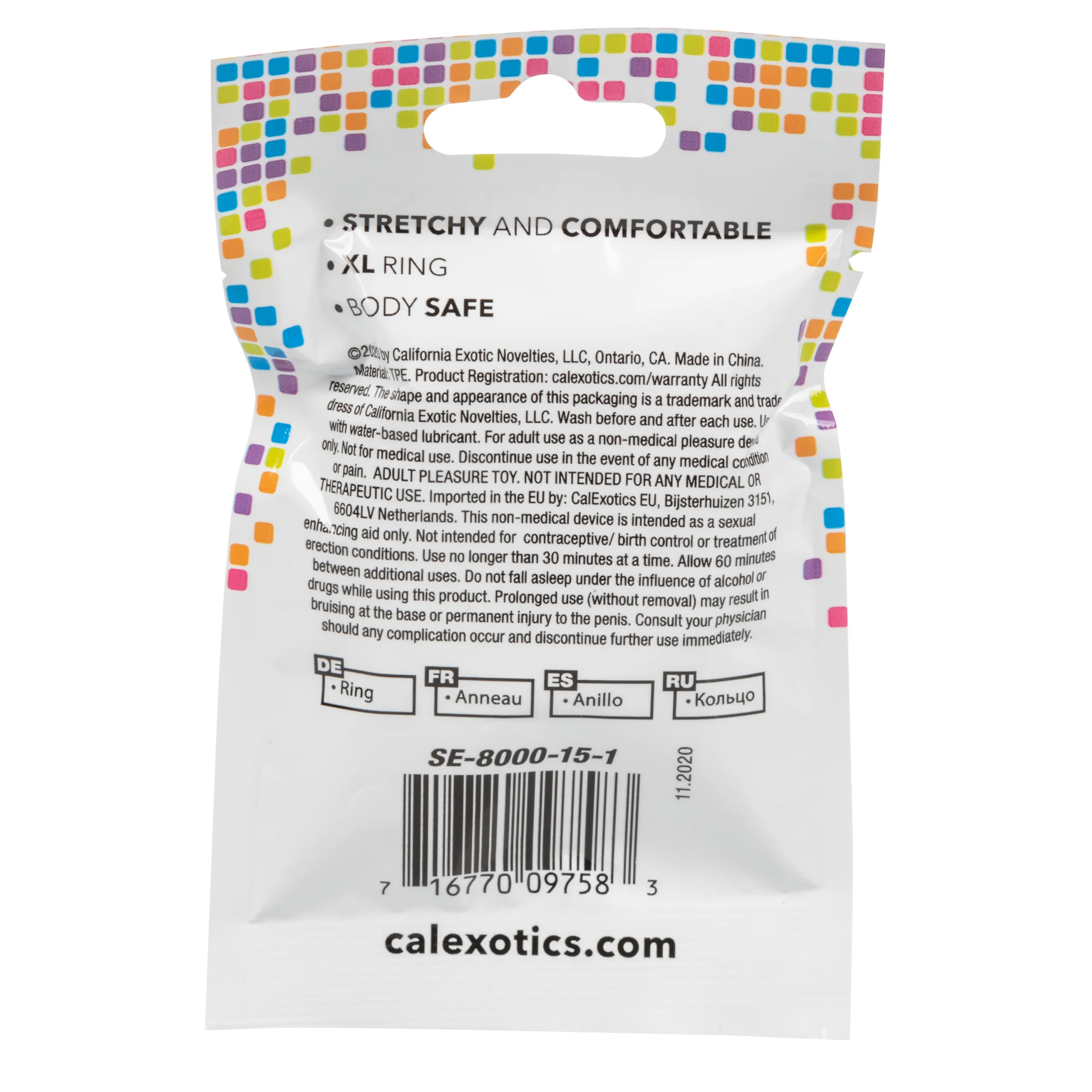 Foil Pack X-Large Ring - Clear Cockrings CalExotics