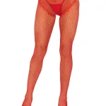 French Cut Crotchless Fishnet - One Size - Red Hosiery & Garters Leg Avenue